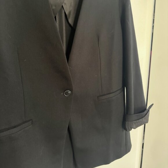 Spanx The Perfect Collarless Oversized Blazer Jacket #20384R-Black-Size Large - Picture 1 of 5